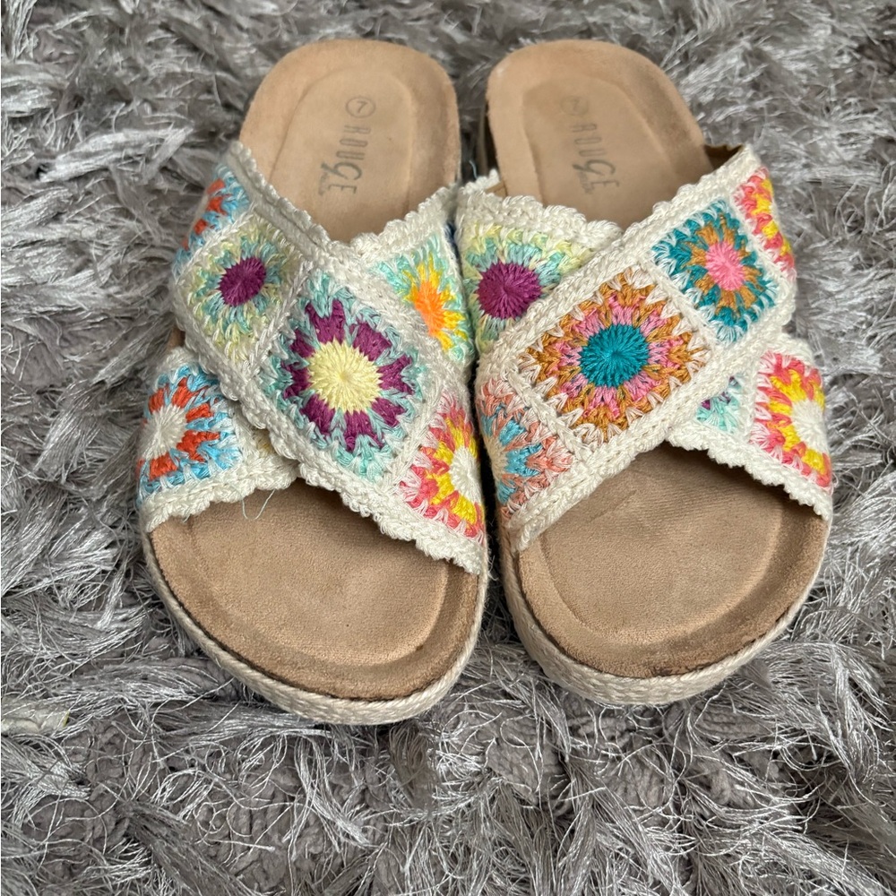 Rouge Helium Colorful Crochet Sandals